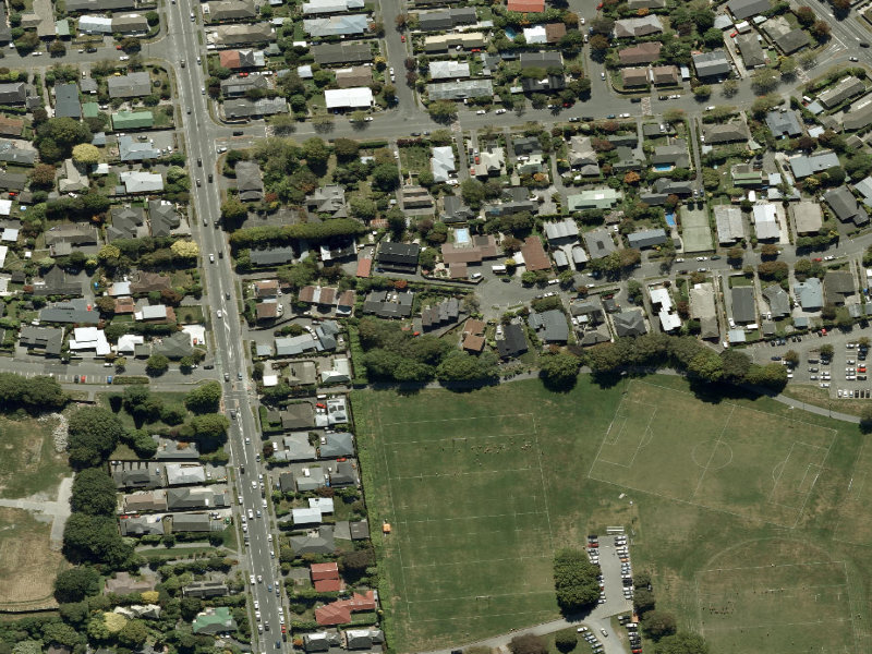 aerial view of Walk and bike track through Ilam and the ground around it