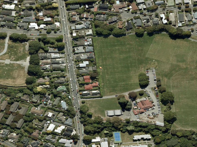 aerial view of Walk and bike track through Ilam and the ground around it