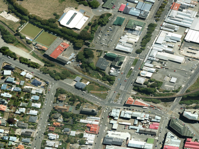 aerial view of Oamaru Walkway and the ground around it