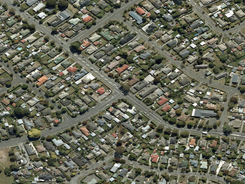 aerial view of Walk and bike track through Burnside and the ground around it