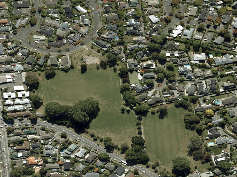 aerial view of Walk and bike track through Ilam and the ground around it