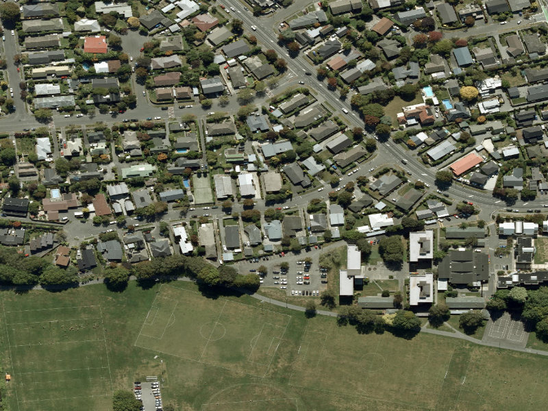 aerial view of Walk and bike track through Ilam and the ground around it
