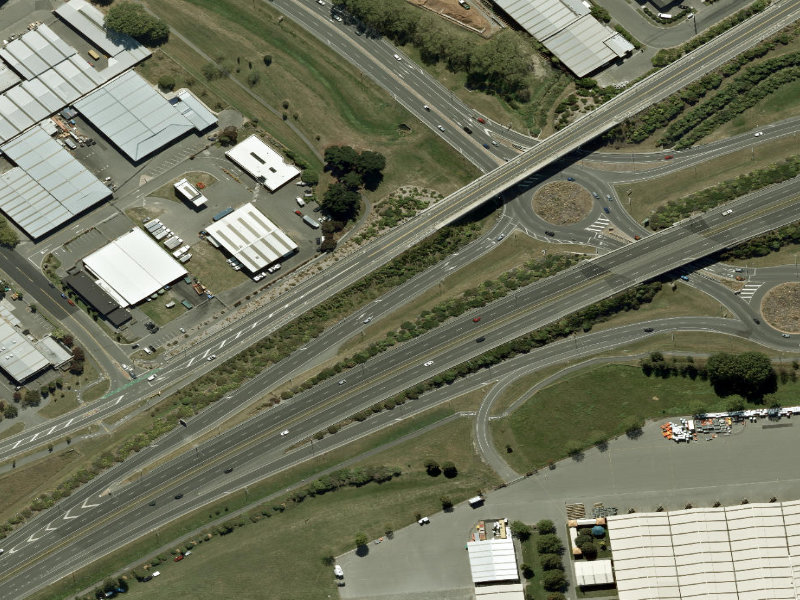 aerial view of Walk and bike track through Wigram and the ground around it