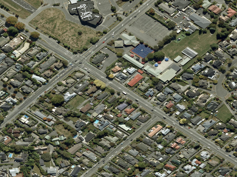 aerial view of Walk and bike track through Burnside and the ground around it