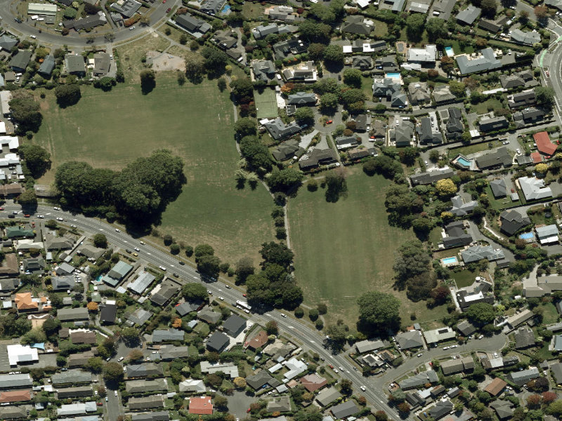 aerial view of Walk and bike track through Ilam and the ground around it