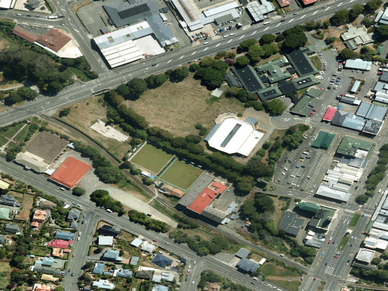 aerial view of Oamaru Walkway and the ground around it