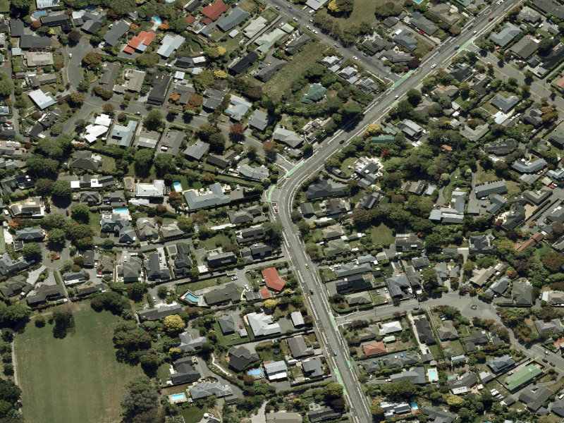 aerial view of Walk and bike track through Ilam and the ground around it