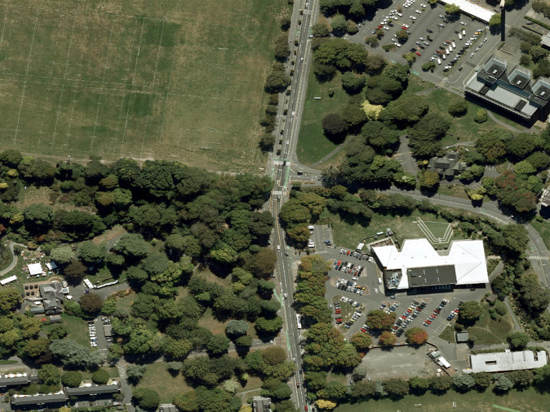 aerial view of Walk and bike track through Ilam and the ground around it
