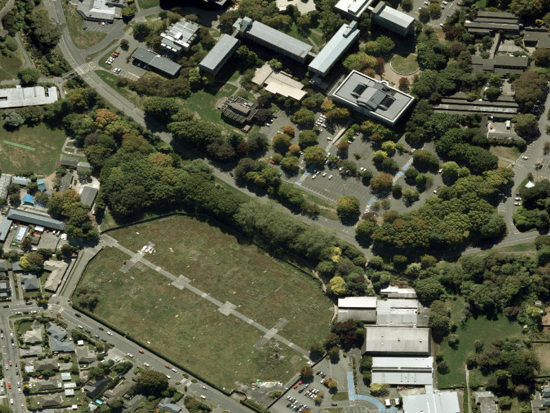 aerial view of Walk and bike track through Ilam and the ground around it