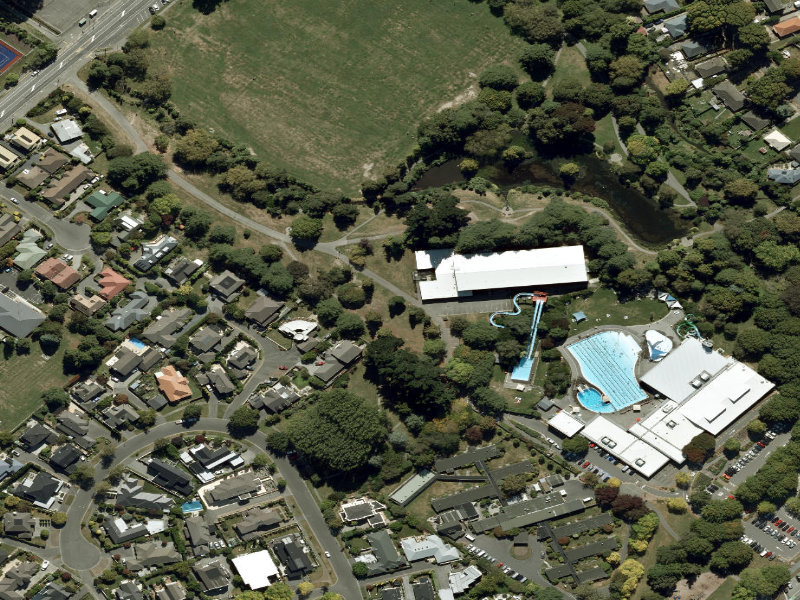 aerial view of Walk and bike track through Burnside and the ground around it