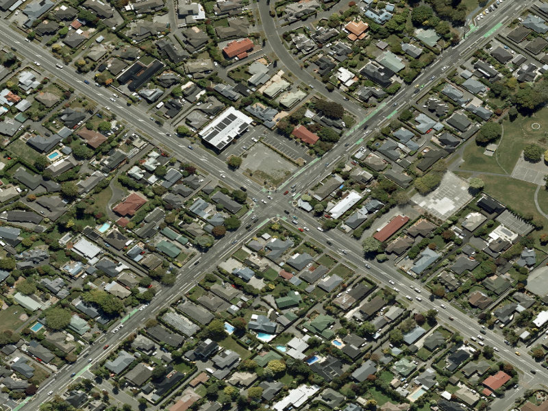 aerial view of Walk and bike track through Ilam and the ground around it
