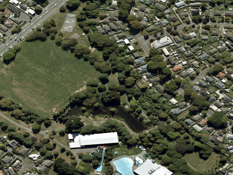aerial view of Walk and bike track through Burnside and the ground around it