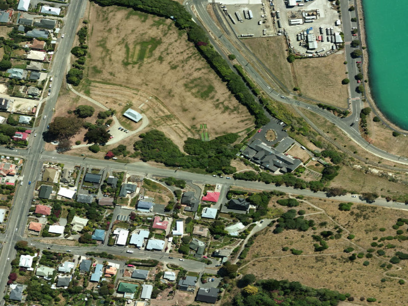 aerial view of Oamaru Walkway and the ground around it
