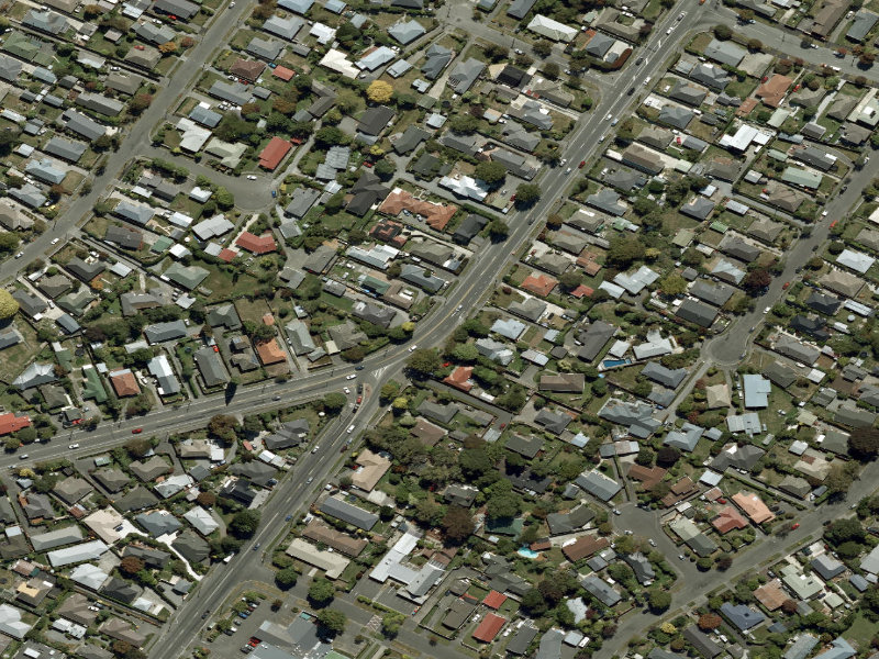 aerial view of Walk and bike track through Bishopdale and the ground around it