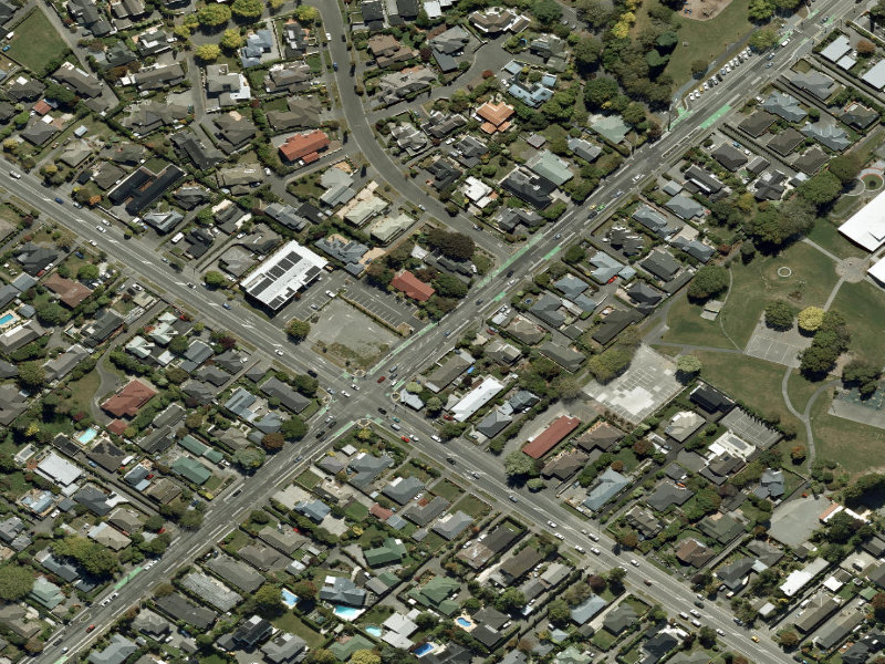 aerial view of Walk and bike track through Burnside and the ground around it