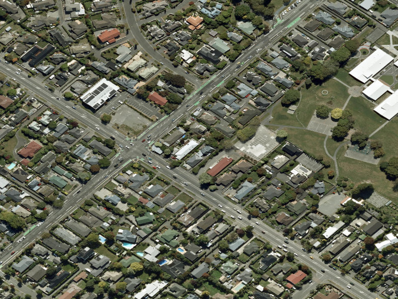 aerial view of Walk and bike track through Burnside and the ground around it