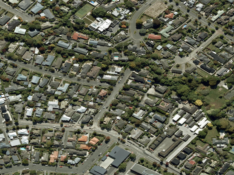 aerial view of Walk and bike track through Ilam and the ground around it