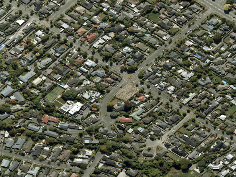 aerial view of Walk and bike track through Ilam and the ground around it