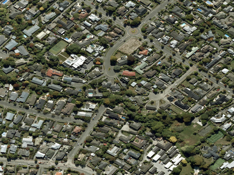 aerial view of Walk and bike track through Ilam and the ground around it