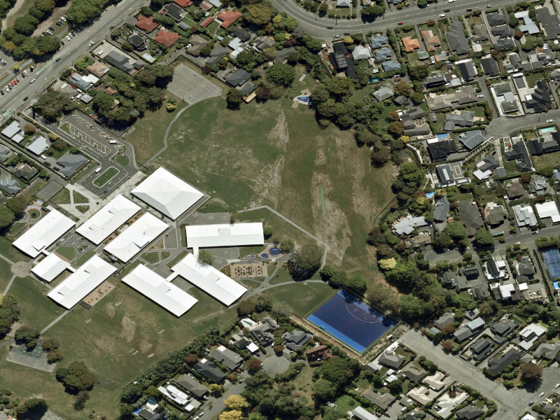 aerial view of Walk and bike track through Burnside and the ground around it
