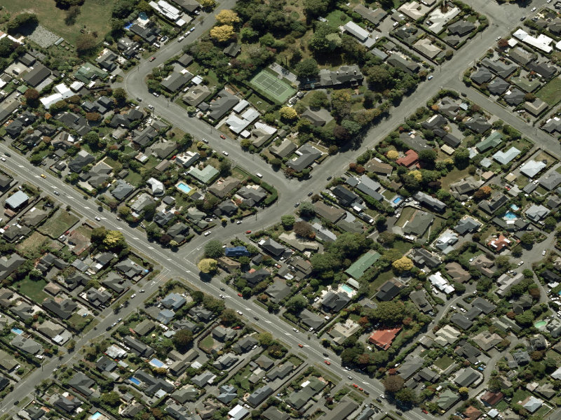 aerial view of Walk and bike track through Ilam and the ground around it