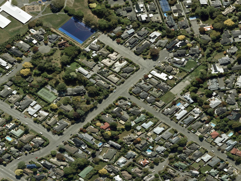 aerial view of Walk and bike track through Ilam and the ground around it