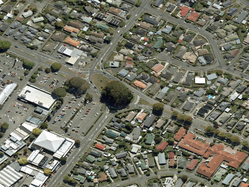 aerial view of Walk and bike track through Bishopdale and the ground around it