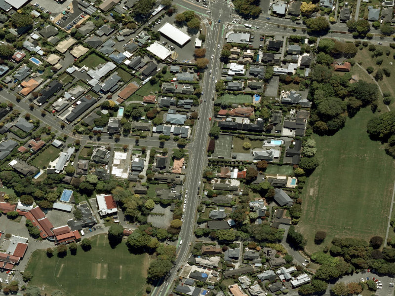 aerial view of Walk and bike track through Ilam and the ground around it