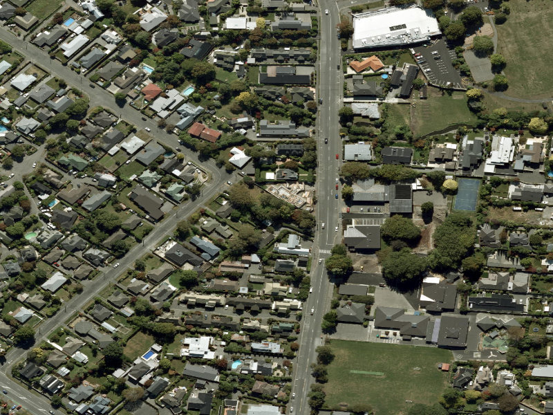 aerial view of Walk and bike track through Ilam and the ground around it