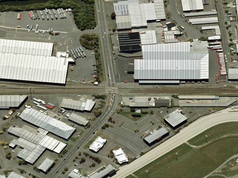 aerial view of Walk and bike track through Addington and the ground around it
