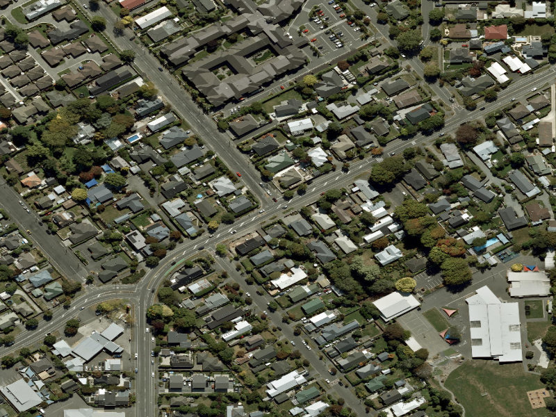 aerial view of Walk and bike track through Strowan and the ground around it
