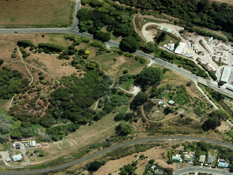 aerial view of Oamaru Walkway and the ground around it