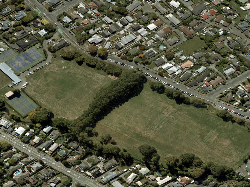 aerial view of Walk and bike track through Spreydon and the ground around it