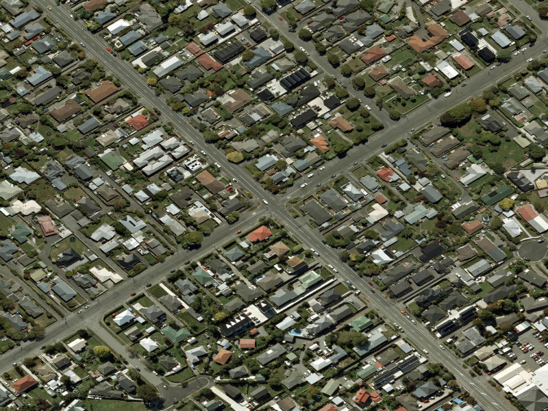 aerial view of Walk and bike track through Spreydon and the ground around it