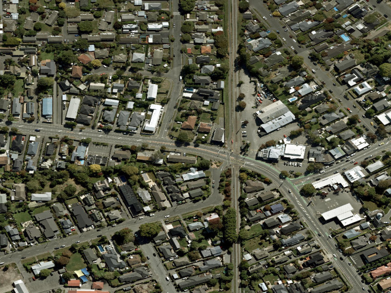 aerial view of Walk and bike track through Strowan and the ground around it