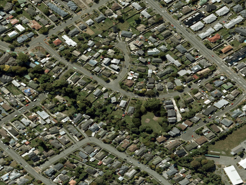 aerial view of Walk and bike track through Spreydon and the ground around it