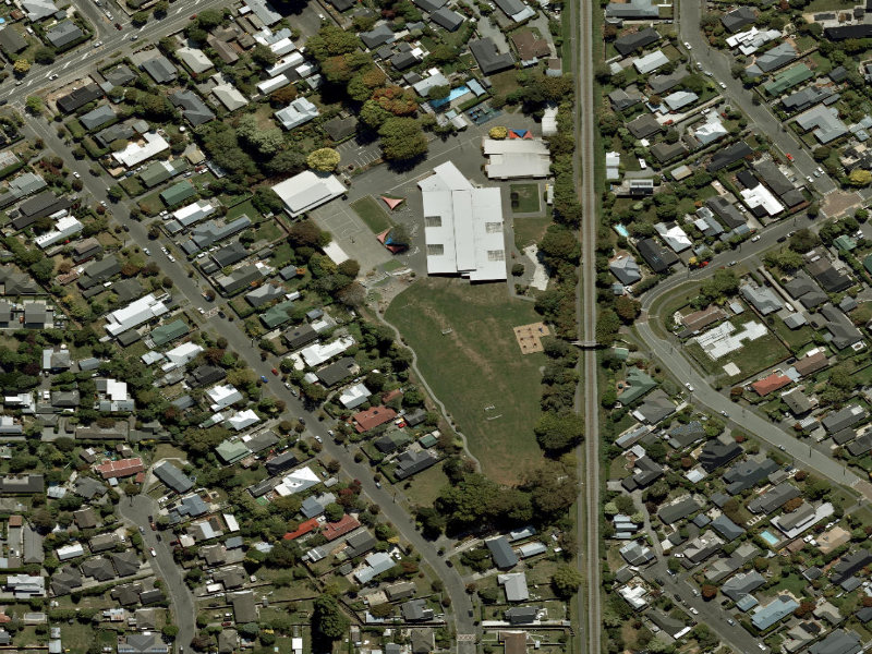 aerial view of Walk and bike track through Strowan and the ground around it