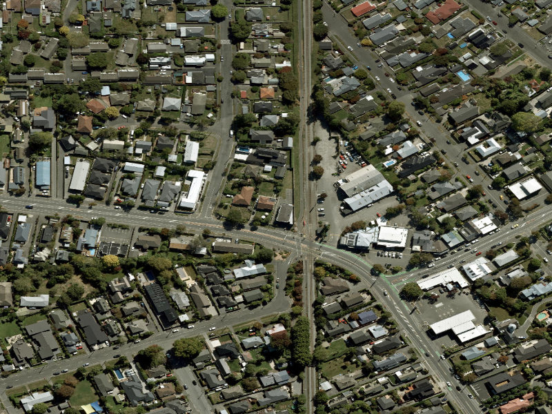 aerial view of Walk and bike track through Strowan and the ground around it