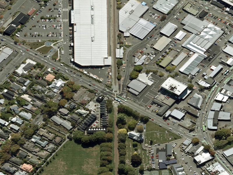 aerial view of Walk and bike track through PAPANUI and the ground around it