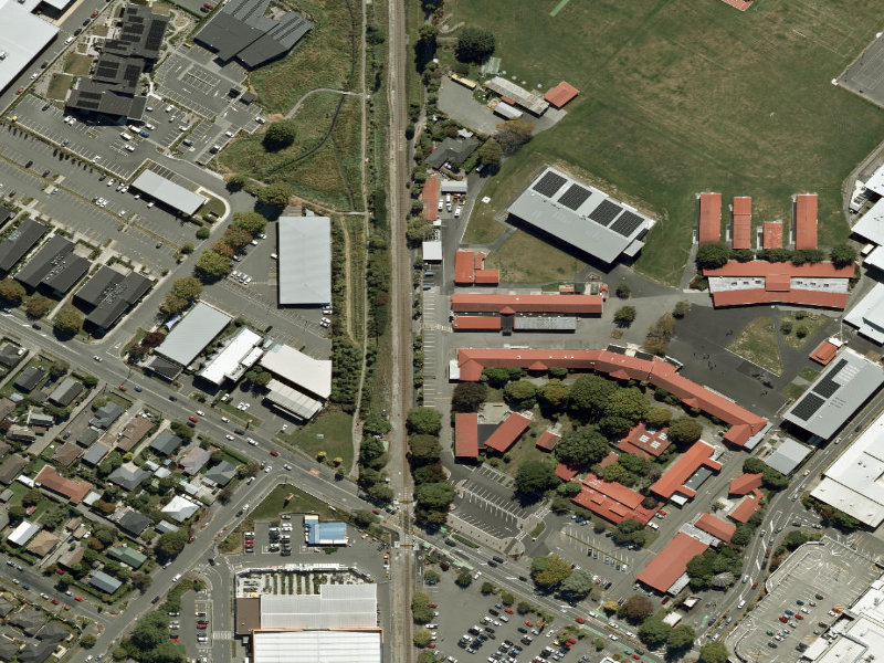 aerial view of Walk and bike track through PAPANUI and the ground around it