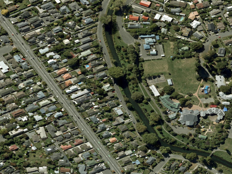 aerial view of Walk and bike track through Saint Martins and the ground around it