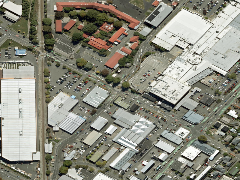 aerial view of Walk and bike track through PAPANUI and the ground around it