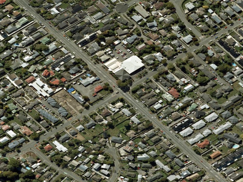 aerial view of Walk and bike track through Spreydon and the ground around it
