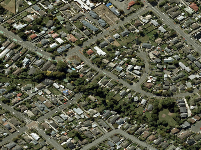 aerial view of Walk and bike track through Spreydon and the ground around it