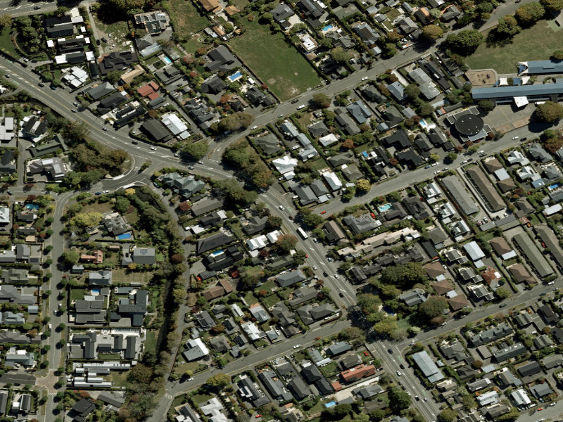 aerial view of Walk and bike track through Merivale and the ground around it