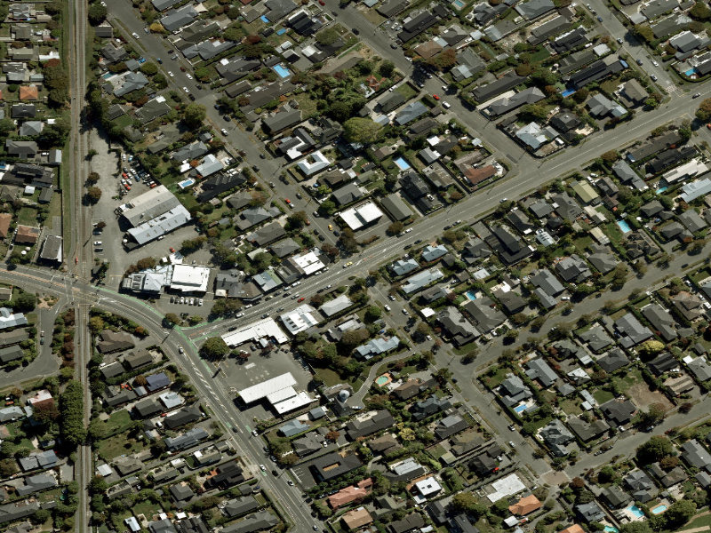 aerial view of Walk and bike track through Strowan and the ground around it