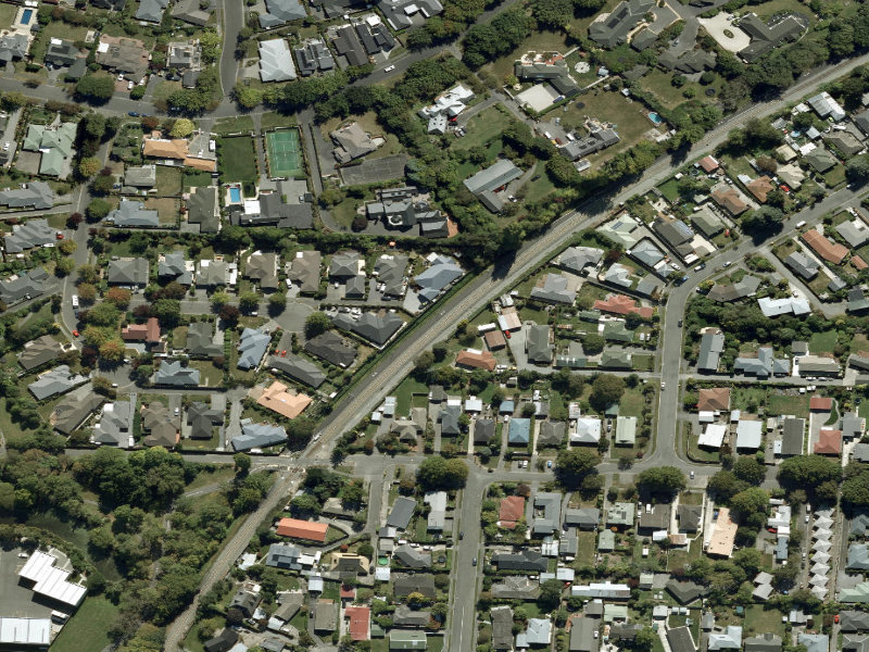 aerial view of Walk and bike track through Casebrook and the ground around it