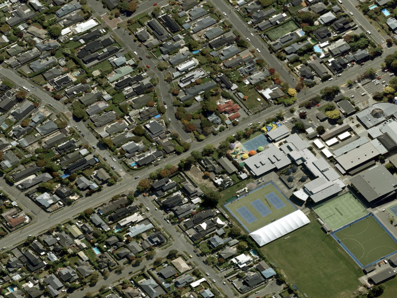 aerial view of Walk and bike track through Strowan and the ground around it
