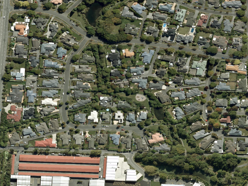 aerial view of Walk and bike track through Casebrook and the ground around it