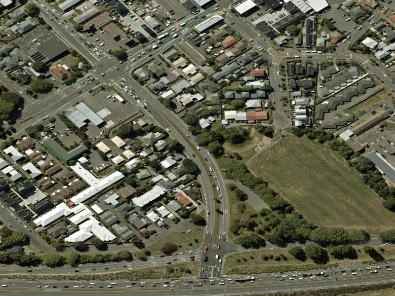 aerial view of Walk and bike track through Addington and the ground around it